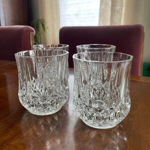 Cut Crystal Tumbler Set - Clear Glass (Set of 4)